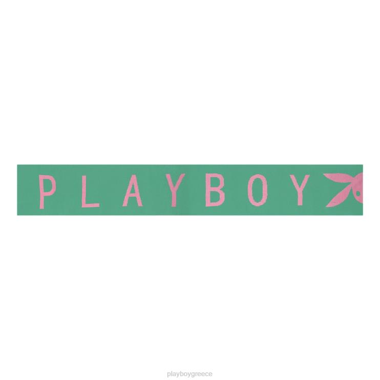 πλεκτό κασκόλ με λογότυπο γυναίκες Playboy πράσινος FVX681605 αξεσουάρ