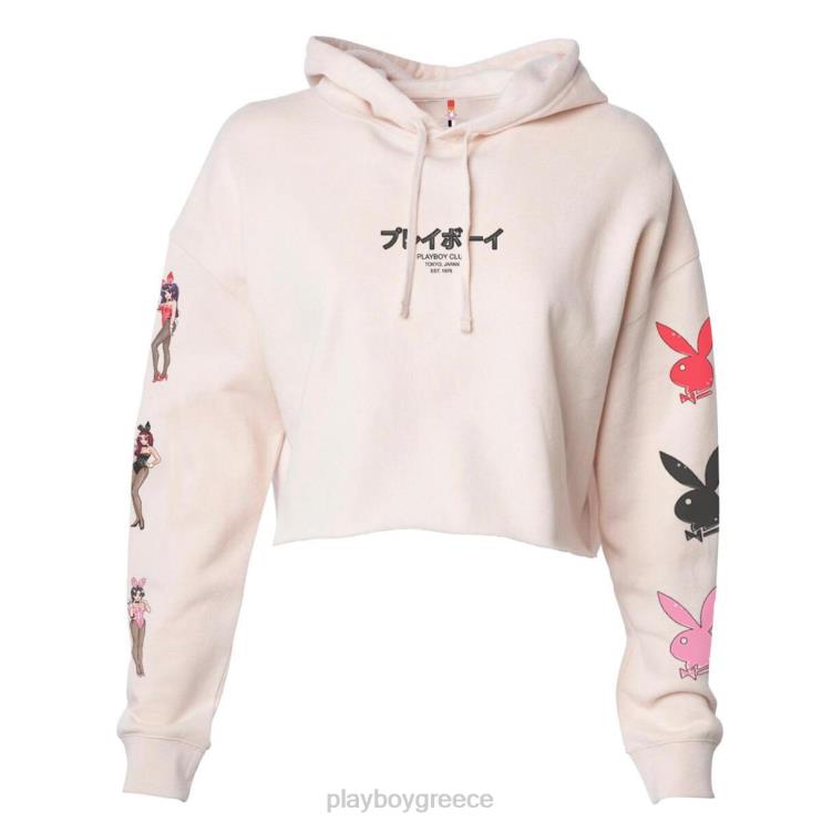 Tokyo club bunny cropped ρουζ με κουκούλα γυναίκες Playboy πρωτότυπο FVX681066 είδη ένδυσης
