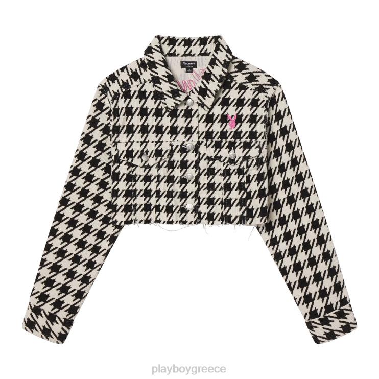 cropped σακάκι houndstooth γυναίκες Playboy πρωτότυπο FVX681075 είδη ένδυσης