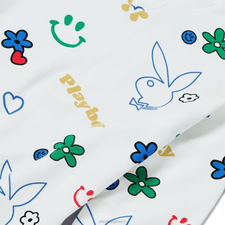 doodle φούτερ με λαιμόκοψη γυναίκες Playboy αστέρι λευκό FVX681154 είδη ένδυσης