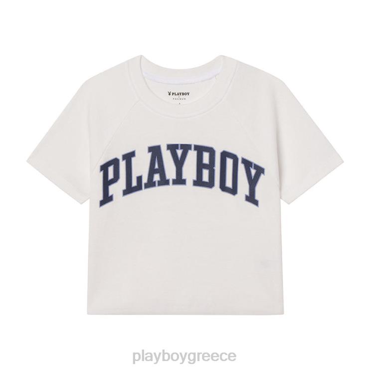 κλασικό ρεγκλάν μπλουζάκι μωρού γυναίκες Playboy φωτεινό λευκό/ναυτική ακαδημία FVX681009 είδη ένδυσης