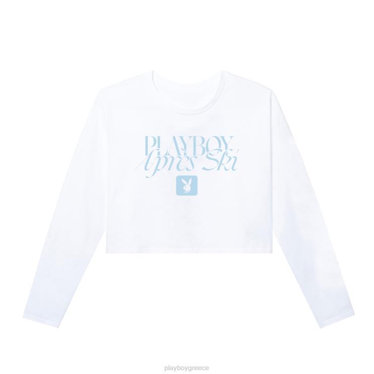 apres ski cropped μακρυμάνικο γυναίκες Playboy άσπρο FVX68963 είδη ένδυσης