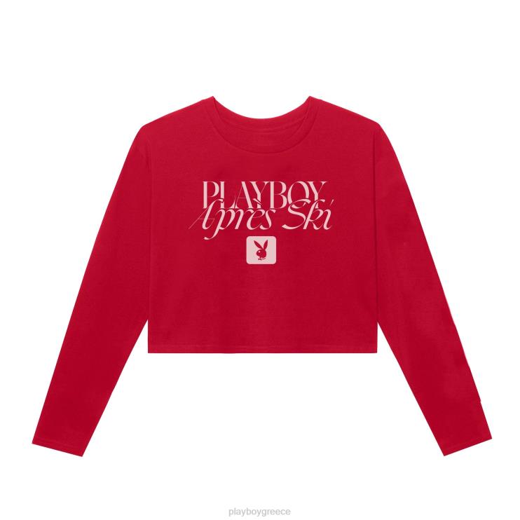 apres ski cropped μακρυμάνικο γυναίκες Playboy το κόκκινο FVX68964 είδη ένδυσης