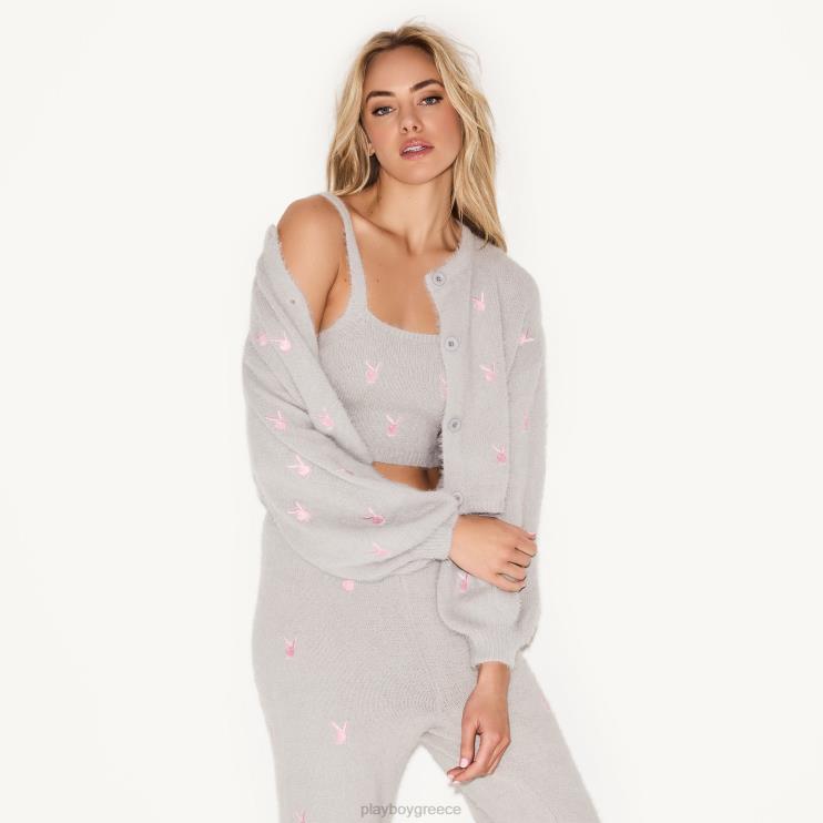 αφράτο πλεκτό crop top γυναίκες Playboy ροζ FVX68950 είδη ένδυσης