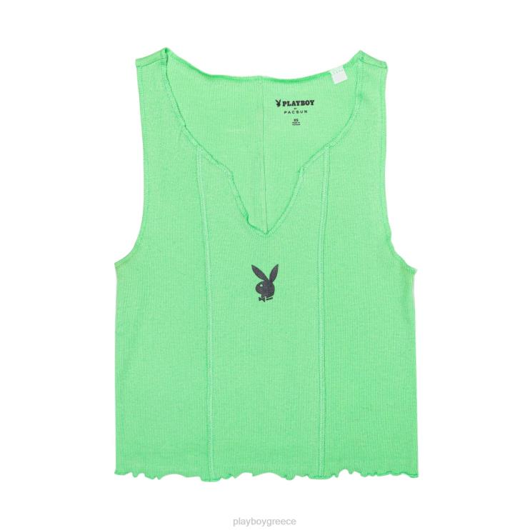 diy φανελάκι γυναίκες Playboy παστέλ πράσινο FVX681049 είδη ένδυσης