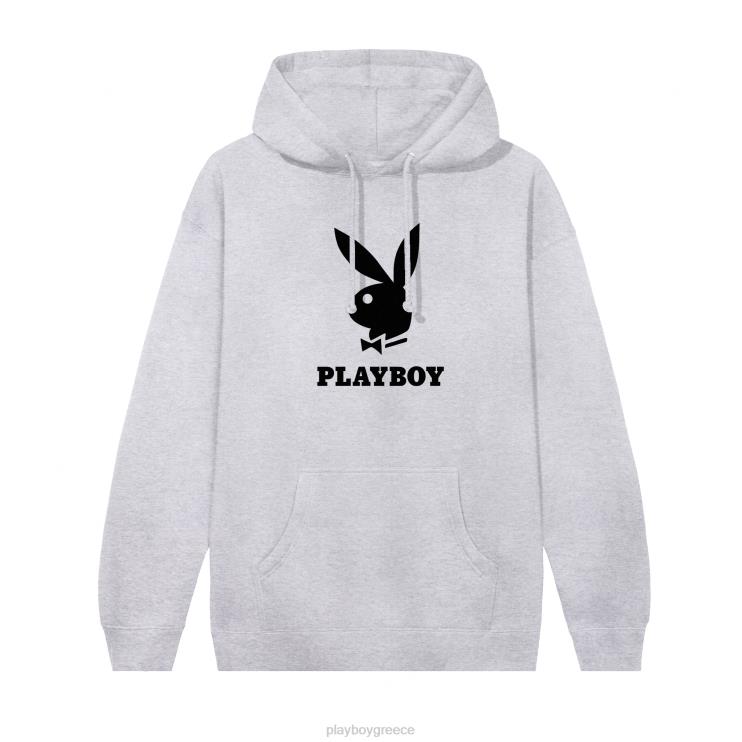 κουκούλα με λογότυπο άνδρες Playboy ερείκη γκρι FVX68399 είδη ένδυσης