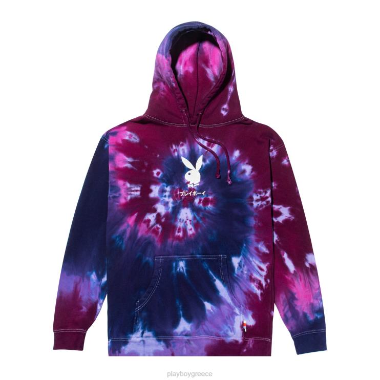 Τοkyo club tie-dye hoodie άνδρες Playboy μωβ πάθος FVX68358 είδη ένδυσης