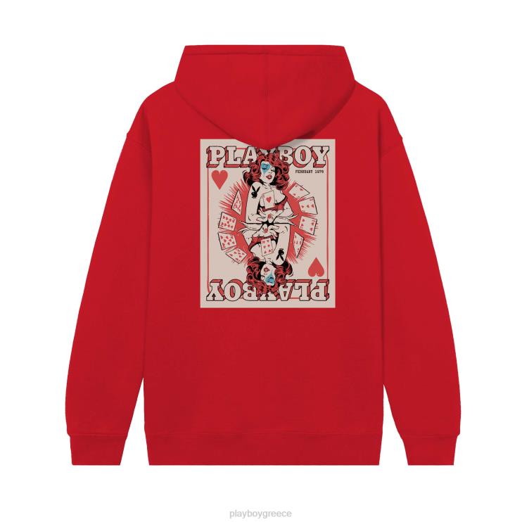 κουκούλα queen of hearts άνδρες Playboy κόκκινος FVX68414 είδη ένδυσης