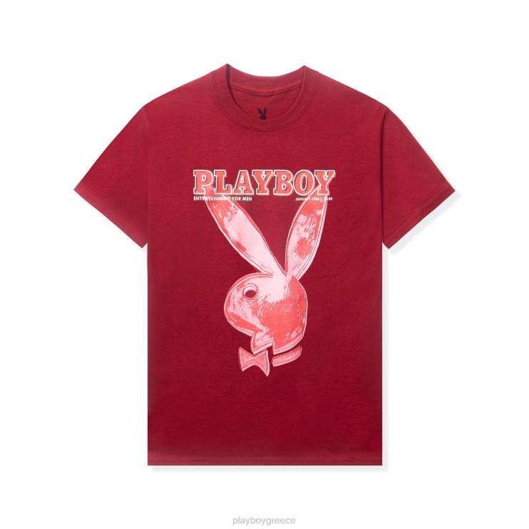 Ιανουάριος 1986 μπλουζάκι με κάλυψη andy Warhol άνδρες Playboy το κόκκινο FVX68163 είδη ένδυσης