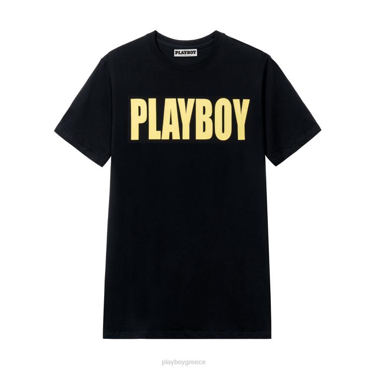 αντίκτυπο μπλουζάκι άνδρες Playboy μαύρος FVX68299 είδη ένδυσης