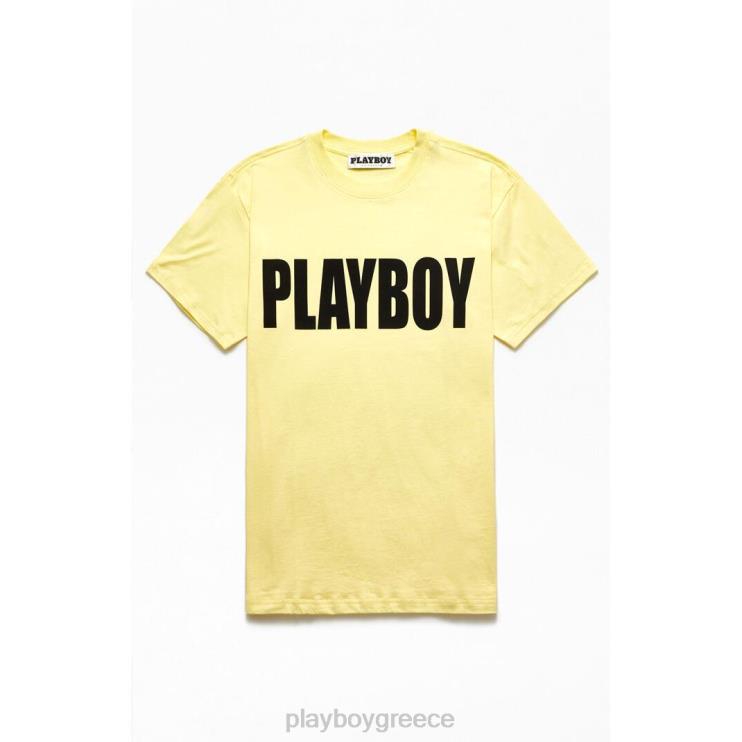αντίκτυπο μπλουζάκι άνδρες Playboy κίτρινος FVX68301 είδη ένδυσης