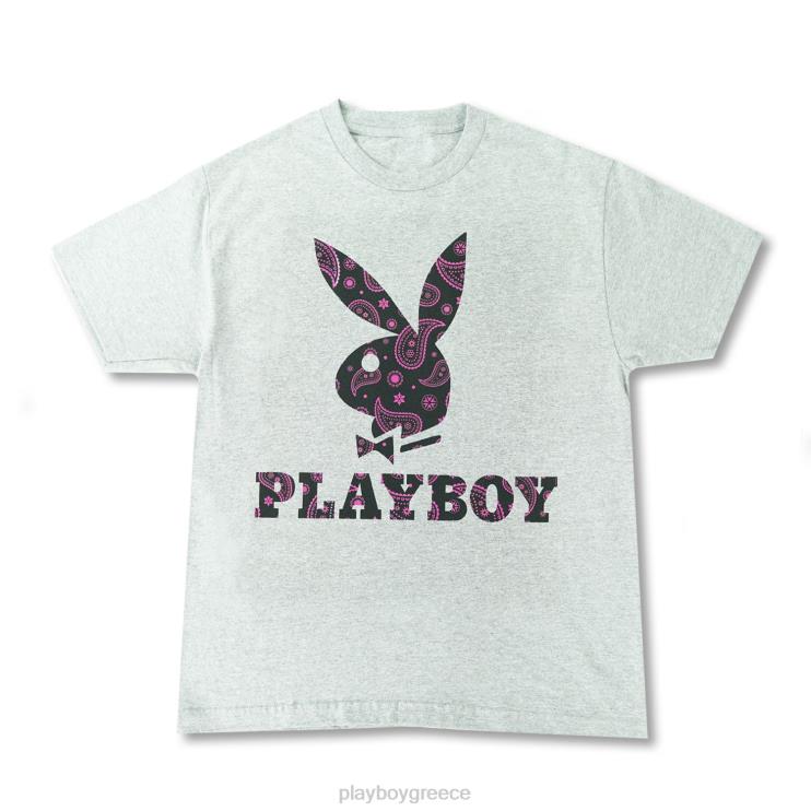 γκρι μπλουζάκι με κεφάλι κουνελιού άνδρες Playboy πρωτότυπο FVX6832 είδη ένδυσης