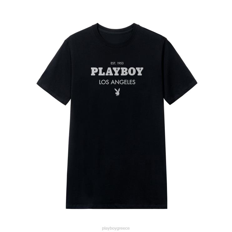 μπλουζάκι του Λος Άντζελες άνδρες Playboy μαύρος FVX6848 είδη ένδυσης