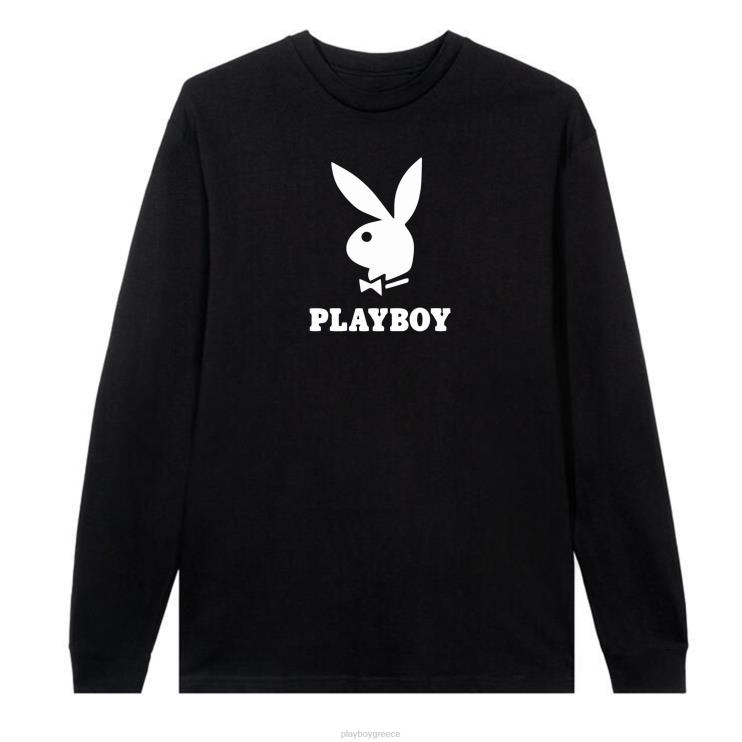λογότυπο μακρύ μανίκι άνδρες Playboy μαύρος FVX6859 είδη ένδυσης