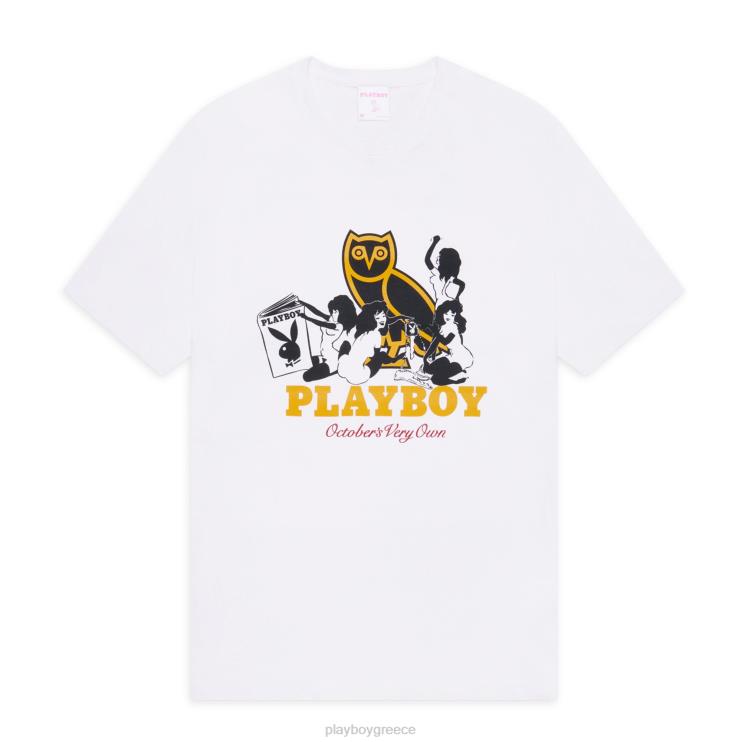γυναικείο μπλουζάκι άνδρες Playboy x OVO άσπρο FVX68316 είδη ένδυσης