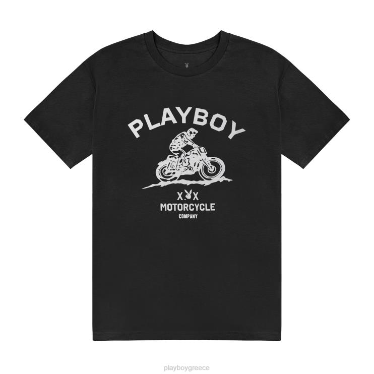 T-shirt εταιρείας μοτοσυκλετών άνδρες Playboy μαύρος FVX68309 είδη ένδυσης
