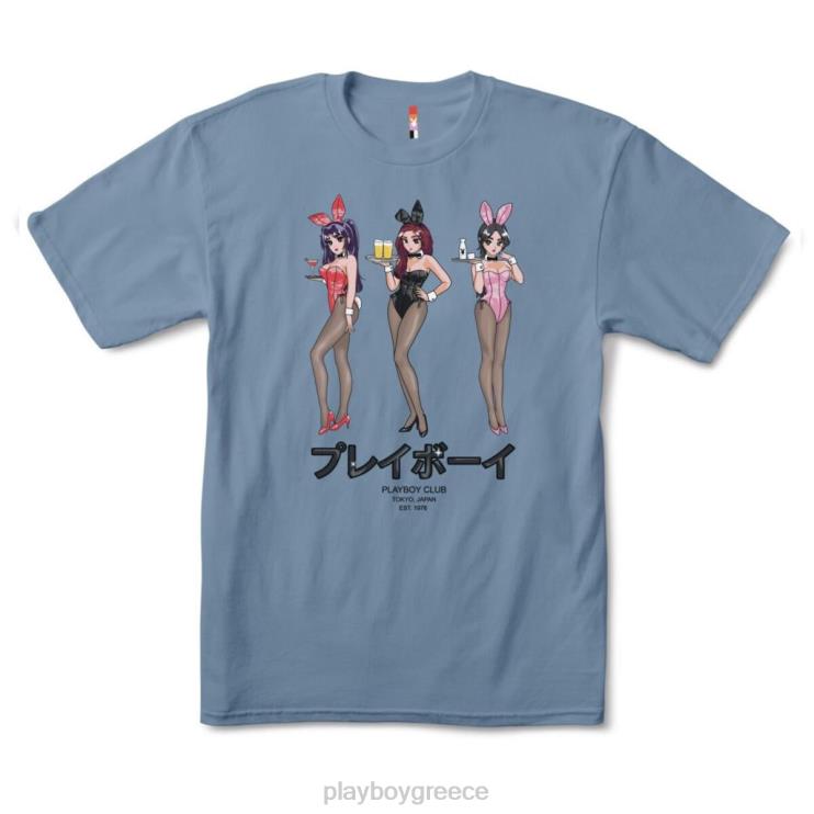 T-shirt για το happy hour του συλλόγου του Τόκιο άνδρες Playboy μπλε σχιστόλιθος FVX6849 είδη ένδυσης