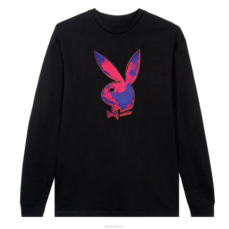 μακρυμάνικο κουνελάκι andy Warhol άνδρες Playboy μαύρος FVX6874 είδη ένδυσης