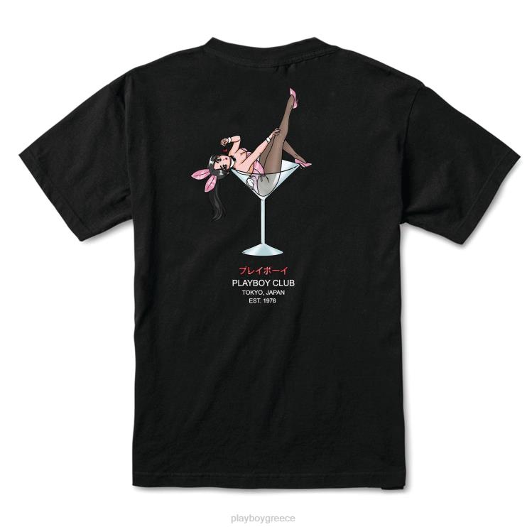 μπλουζάκι μαρτίνι cherry club tokyo άνδρες Playboy μαύρος FVX68146 είδη ένδυσης