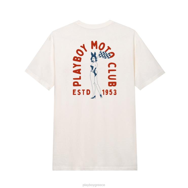 μπλουζάκι moto club άνδρες Playboy vintage λευκό FVX68217 είδη ένδυσης