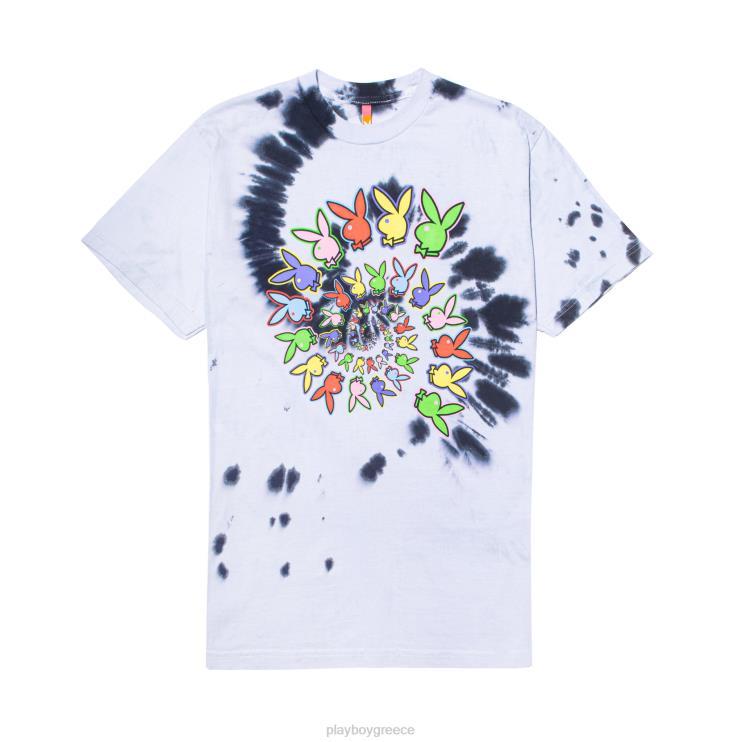 μπλουζάκι σπειροειδές tie-dye άνδρες Playboy x Color Bars κλίμακα του γκρι FVX68226 είδη ένδυσης